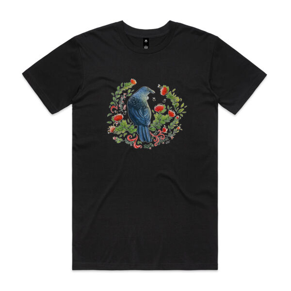 Christmas Party - Tui & Pohutukawa Tree tee NZ native birds - AS Colour Mens Staple T shirt - AS Col Thumbnail