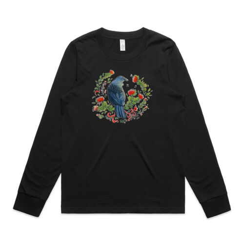 Christmas Party - Tui & Pohutukawa Tree tee NZ native birds - AS Colour Womens Maple Longsleeve Tee Thumbnail