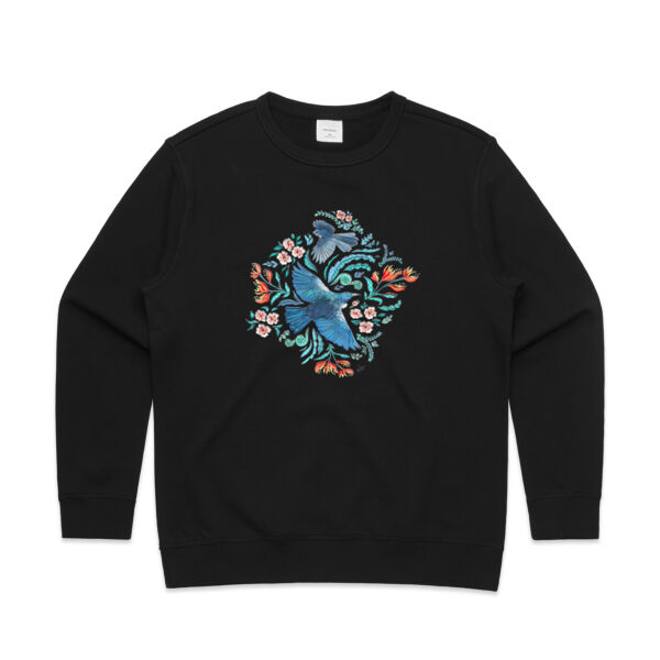 Maxi Flora Folk & New Zealand Native birds - AS Colour Womens Premium Crew Thumbnail