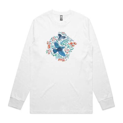 Maxi Flora Folk & New Zealand Native birds - AS Colour Mens Classic Long Sleeved Tee Thumbnail