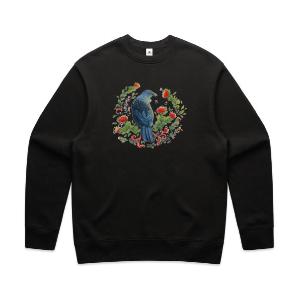 Christmas Party - Tui & Pohutukawa Tree tee NZ native birds - AS Colour Mens Staple Longsleeve Tee Thumbnail